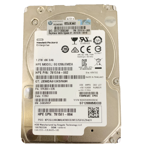 1.2TB Sas 2.5" HP Enter. 100% Health