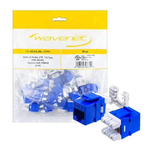 Wavenet Cat6 Key 110 Punchdown Blue 25PK