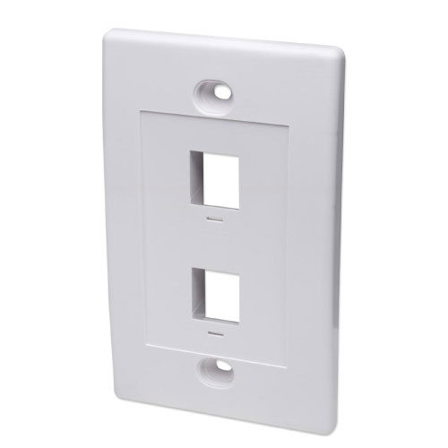 Flush Wall Plate 2 Port White- 10 pack