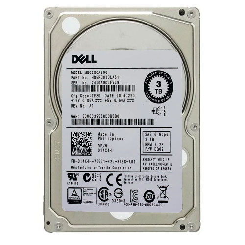 3TB SAS 3.5" Dell DP/n 014X4H