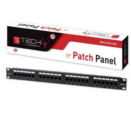 Techly Cat5e Patch Panel 24 Port  RV2 1U