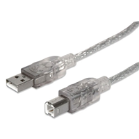 Man 10ft USB 2.0 A to B Silver Rtl Bag