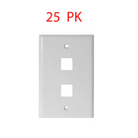 Wavenet 2 Port Wht Flush Wall Plate 25pk