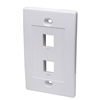 Flush Wall Plate 2 Port White- 10 pack