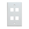 Flush Wall Plate 4 Port White-10 pack